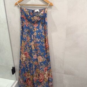 Zimmermann linen blue maxi dress size 2, nwt